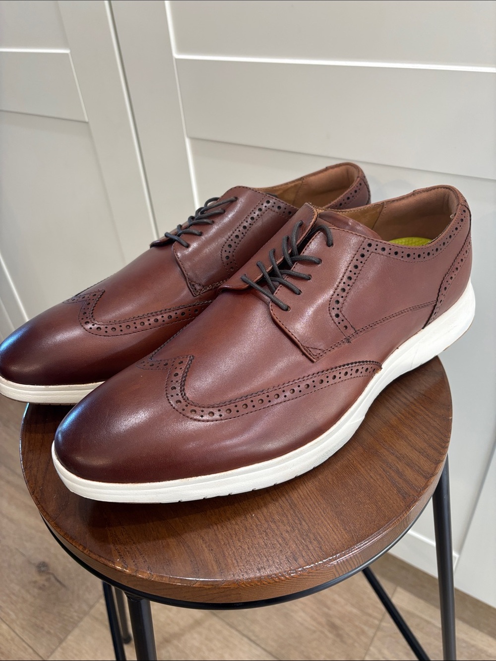 Florsheim Men's Brown Wingtip Derby with White Sole